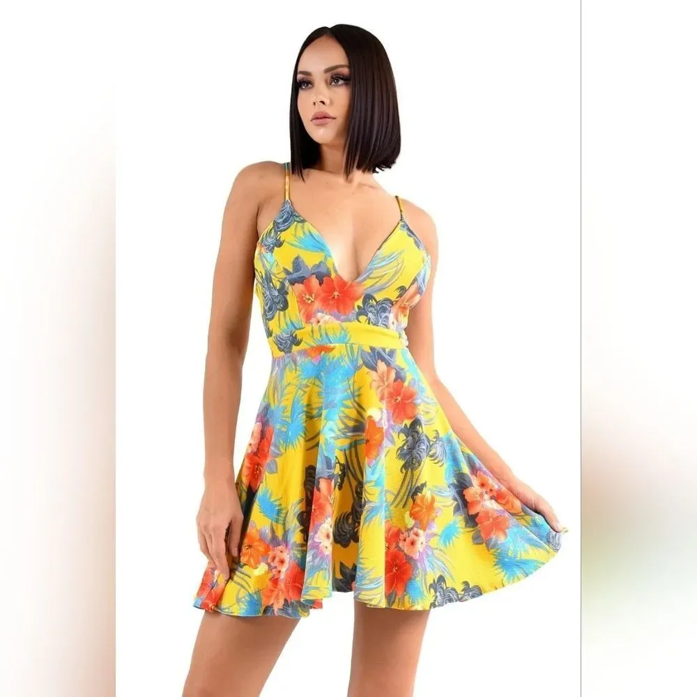 Hot Summer Floral Print Fit & Flare Dress - Picture 2 of 6